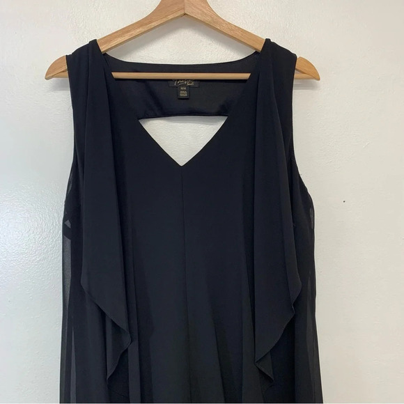 Thalia Sodi Black Dress Medium Asymmetric Chiffon Ruffle WhimsyGoth Casual Work - Picture 2 of 10